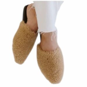 NWOB Jenni Kayne Shearling Mules | Size 37 | Natural